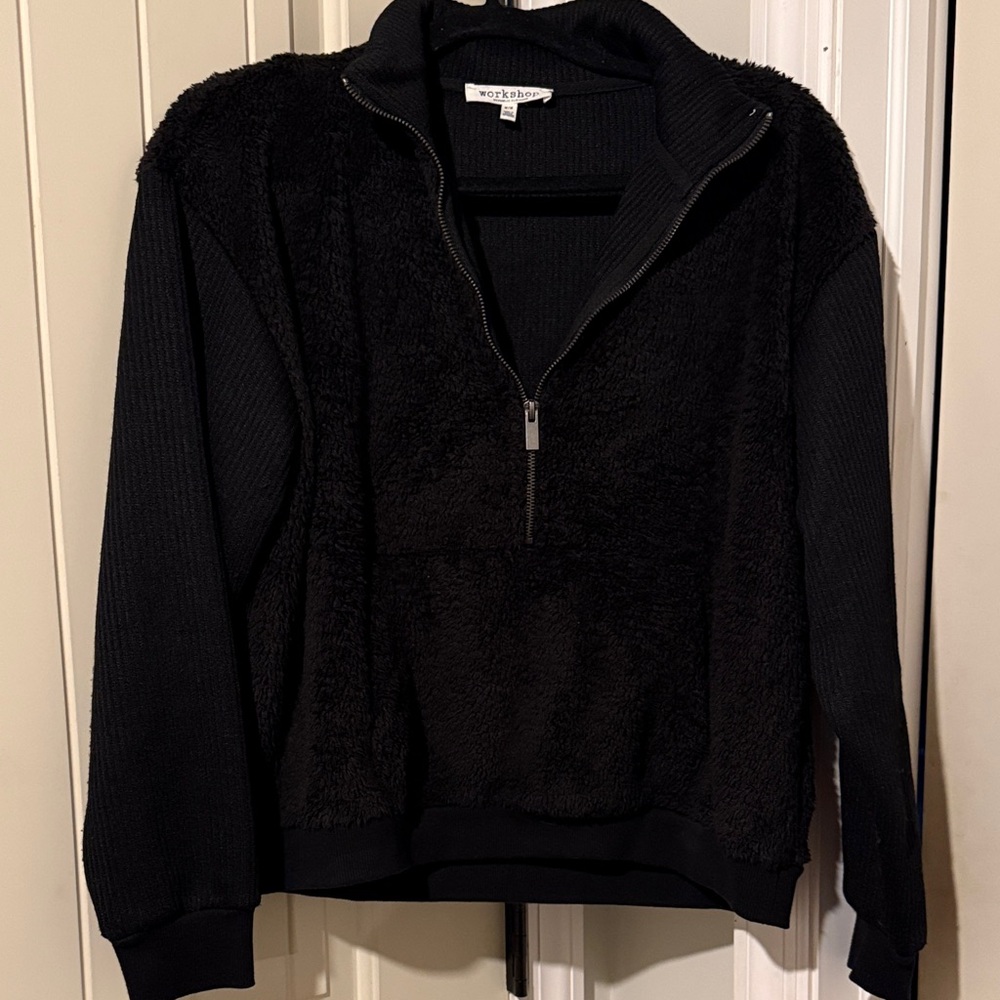 NWOT Cozy Black Quarter-Zip Sweater